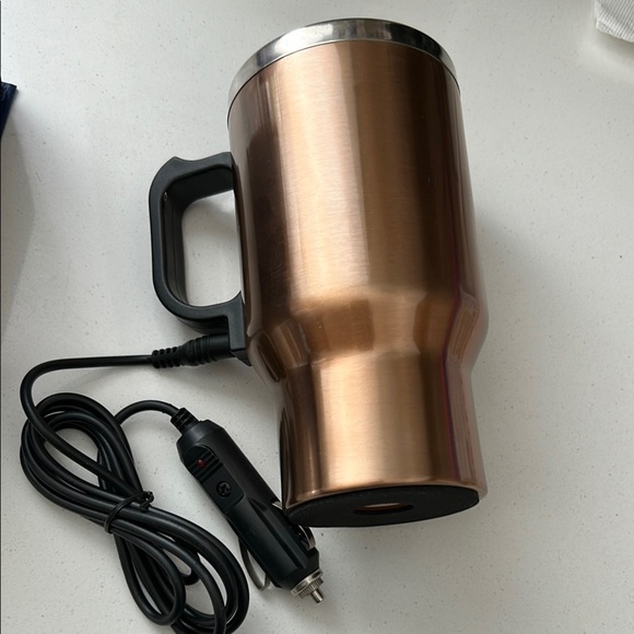 NWOT Stainless Steel Travel Mug with Car Adapter - Picture 5 of 9